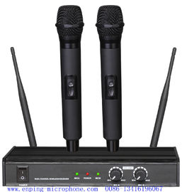 China 902 wireless microphone system UHF Pro dual channel rechargeable handheld half rack size supplier