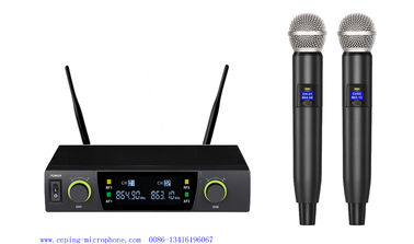 China LS-810    UHF double channel  wireless microphone system  with screen / new model supplier
