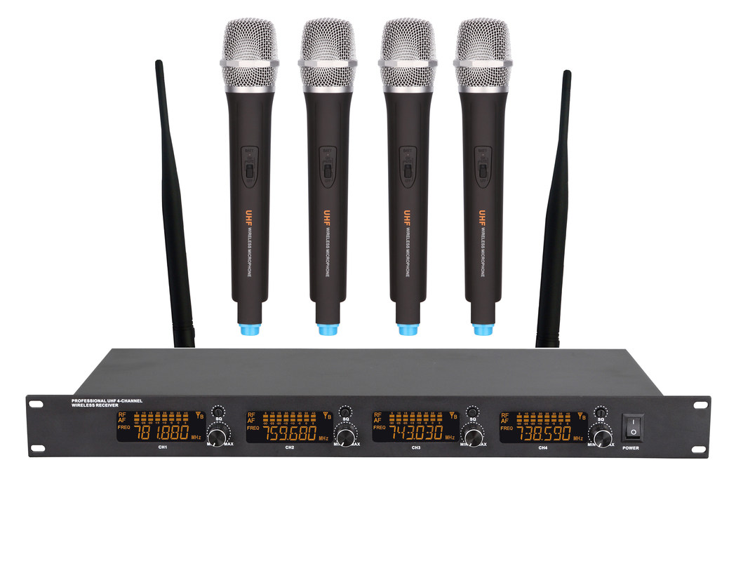 6046 Pro 4 channels UHF wireless microphone system LCD color display 4