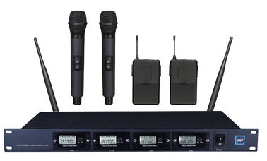 China LS-4500 4-channels UHF fixed frequency wireless microphone system with LCD display / 4 modules / rack ear supplier