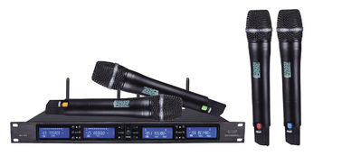 China 310 top wireless microphone system UHF 4-channels 200 channels LCD display PLL infrared supplier