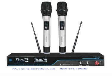 China X7 fixed frequency wireless microphone system UHF Dual channel rack mountable very low price supplier