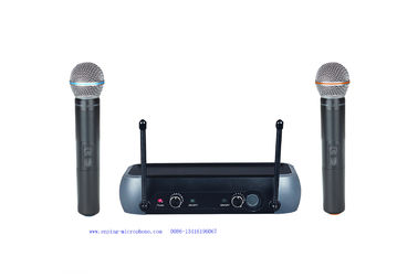 China LS-799  UHF Dual channel  wireless microphone system with plastic box / shure style supplier