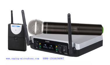 China LS-7350  UHF Dual channel  wireless microphone system with plastic box / shure style hot sell supplier