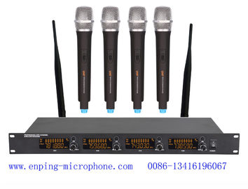 China LS-6046 Pro 4 channels UHF wireless microphone system with LCD color display 4 MICS / rack mount supplier