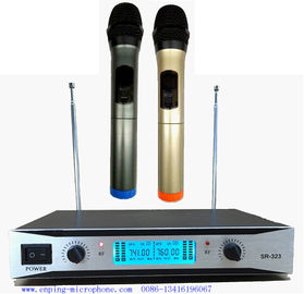 China SR-323   double channel VHF small size wireless microphone with screen  / micrófono / good quality cheap price supplier