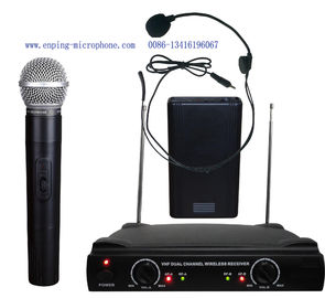 China LS-302 dual channel VHF wireless microphone with two  micrófono /  good quality MIC supplier