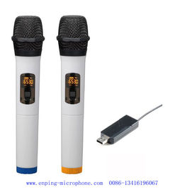 China C4 / cheap universal USB  UHF wireless microphone  with 16 selectable frequency with two handhelds supplier